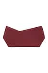 Buy_ADISEE_Maroon Plain Abstract Structured Leather Clutch 