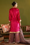 Shop_Sage Saga_Pink Velvet, Satin, Organza, Silk Saru Gulab Floral Print Kurta Set With Dupatta _at_Aza_Fashions