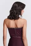 Shop_S&N by Shantnu Nikhil_Purple Sandwash Embellished Crystal Stone Work Sweetheart Pleated And Corset Top _at_Aza_Fashions