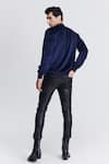 Shop_S&N by Shantnu Nikhil_Blue Velour Embroidery Crystal Crown Sweatshirt _at_Aza_Fashions