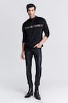 Buy_S&N by Shantnu Nikhil_Black Velour Embroidery Crystal Panel Sweatshirt _at_Aza_Fashions