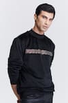 Buy_S&N by Shantnu Nikhil_Black Velour Embroidery Crystal Panel Sweatshirt _Online_at_Aza_Fashions