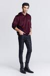 Buy_S&N By Shantnu Nikhil_Purple Velour Crystals Crest Embroidered Hoodie _at_Aza_Fashions