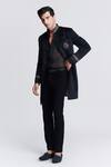 Shop_S&N by Shantnu Nikhil_Black Velvet Crystals Crest Embroidered Sherwani _Online_at_Aza_Fashions