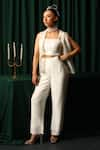 Buy_Vanshika Agarwal Label_White Brs Embroidery Starry Sequins Lapel Collar Liana Jacket Pant Set _at_Aza_Fashions