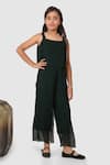 Jelly Jones_Black Georgette Textured Jumpsuit _Online_at_Aza_Fashions