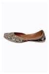 Buy_NR BY NIDHI RATHI_Black Zari And Sequin Embroidery Floral & Juttis_Online_at_Aza_Fashions