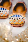 Shop_NR By Nidhi Rathi_Yellow Beads And Cut Dana Hand Embroidered & Juttis
