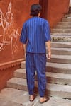 Shop_Dash And Dot_Blue Cotton Pinstriped Shirt And Pant Set _at_Aza_Fashions