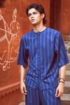 Buy_Dash And Dot_Blue Cotton Pinstriped Shirt And Pant Set 