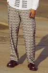 Buy_Dash and Dot_Multi Color 100% Cotton Motif Woven Jacquard Pant  _Online_at_Aza_Fashions