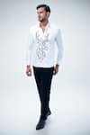 Kommal Sood_White Cotton Cut Work Cutdana Embroidered Shirt _at_Aza_Fashions