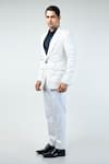 Buy_Kommal Sood_White Cupro Embroidered Tuxedo Shirt Set  _Online_at_Aza_Fashions