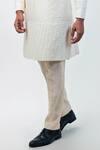 Kommal Sood_Off White Cotton Silk Hand Embroidery Floral Sherwani Trouser Set  _at_Aza_Fashions