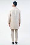 Shop_Kommal Sood_Off White Cotton Silk Embroidered Placket Geometric Kurta With Trouser  _at_Aza_Fashions
