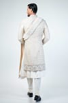 Shop_Kommal Sood_Off White Raw Silk Embroidery Floral And King Sherwani Set  _at_Aza_Fashions