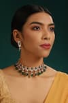 Buy_MINAKI_Green Kundan And Pearl Emerald Stone Studded Choker Set _at_Aza_Fashions