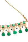 MINAKI_Green Kundan And Pearl Emerald Stone Studded Choker Set _Online_at_Aza_Fashions