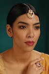 Buy_MINAKI_Multi Color Kundan Studded Half Moon Maangtikka _at_Aza_Fashions