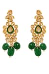 Buy_Minaki_Green Beads, Metallic Thread Embellished Necklace Set _Online_at_Aza_Fashions