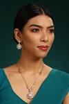Buy_Minaki_Gold Plated Diamonds, Stones Embellished Pendant Necklace Set _at_Aza_Fashions