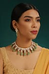 Buy_Minaki_Green Kundan And Beads Embellished Choker Necklace Set_at_Aza_Fashions