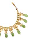 Minaki_Green Kundan And Beads Embellished Choker Necklace Set_Online_at_Aza_Fashions