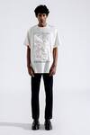 Aroka_White Organic Cotton Printed Typographic T-shirt _Online_at_Aza_Fashions