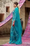 Shop_KARAJ JAIPUR_Blue Kurta And Pant Chinnon Embroidered Sequin Round & Patti Gharara Set _Online_at_Aza_Fashions