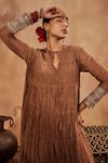 Shop_Roze_Brown Kurta Chanderi Embroidery Anam Embellished Anarkali Set _Online_at_Aza_Fashions