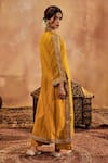 Shop_Roze_Yellow Kurta Mukaish Chanderi Embroidery Sequin Lace V Falak With Pant _at_Aza_Fashions