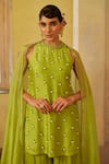 Buy Mona And Vishu Green Silk, Georgette Pearls, Beads Round Luminous Embroidered Kurta Sharara Set Online at Aza Fashions Buy_Mona And Vishu_Green Silk, Georgette Pearls, Beads Round Luminous Embroidered Kurta Sharara Set _Online_at_Aza_Fashions
