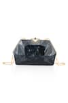 Shop_Isharya_Black Enamel Arya Embellished Clutch_at_Aza_Fashions