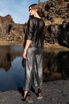 Shop_Dash and Dot_Silver 100% Polyester Embellished Sequins Straight Pant  _at_Aza_Fashions