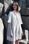 Buy_Dash And Dot_White Cotton, Viscose Embroidery Collared Ribbon Shirt Dress_at_Aza_Fashions
