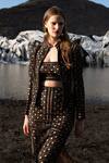 Buy_Dash And Dot_Black Polyester Cut Work Bandeau Neck Caning Jacket And Skirt Set 