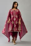 Buy Kora Wine Silk, Chanderi Embroidery, Gota Patti, Sequins, Zari Round Phiran Kurta Set Online at Aza Fashions Buy_Kora_Wine Silk, Chanderi Embroidery, Gota Patti, Sequins, Zari Round Phiran Kurta Set _Online_at_Aza_Fashions