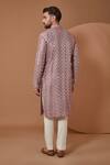 Shop_Kasbah_Purple Silk Sequins Floral Jaal Mirrorwork Kurta_at_Aza_Fashions