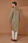 Shop_Kasbah_Green Georgette Sequins, Embroidery Chevron Kurta_at_Aza_Fashions