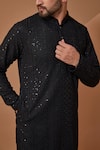 Buy_Kasbah_Black Georgette Embroidery Chikankari Work Straight Kurta Set _Online_at_Aza_Fashions