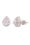 Shop_Prata_White Diamonds, Crystals Tear Drop Stone Encrusted Studs _at_Aza_Fashions