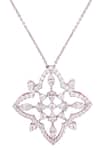 Buy_Prata_White Colver Motif Pendant Necklace_at_Aza_Fashions