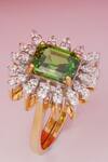 Buy_Prata_Green Crystals Stone Cubic Zirconia Ring _at_Aza_Fashions
