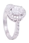 Shop_Prata_White Imported Cubic Zirconia And Blue Stone Halo Ring _at_Aza_Fashions