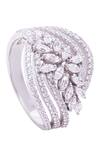Shop_Prata_White Crystals Folha Embellished Ring _at_Aza_Fashions