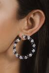 Buy_Prata_Blue Diamonds, Stones Embellished Hoop Earrings _at_Aza_Fashions