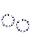 Shop_Prata_Blue Diamonds, Stones Embellished Hoop Earrings _at_Aza_Fashions