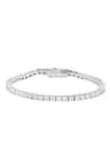Buy_PRATA_White Imported Cubic Zirconia And Semi Precious/ Synthetic Studded Tennis Bracelet _at_Aza_Fashions