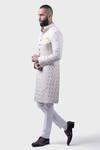 Raghavendra Rathore Jodhpur_Off White Silk Woven Floral The Paan Butti Achkan _Online_at_Aza_Fashions