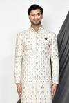 Buy_Aryavir Malhotra_Cream Mulberry Embroidered Zari Vintage Sherwani _Online_at_Aza_Fashions